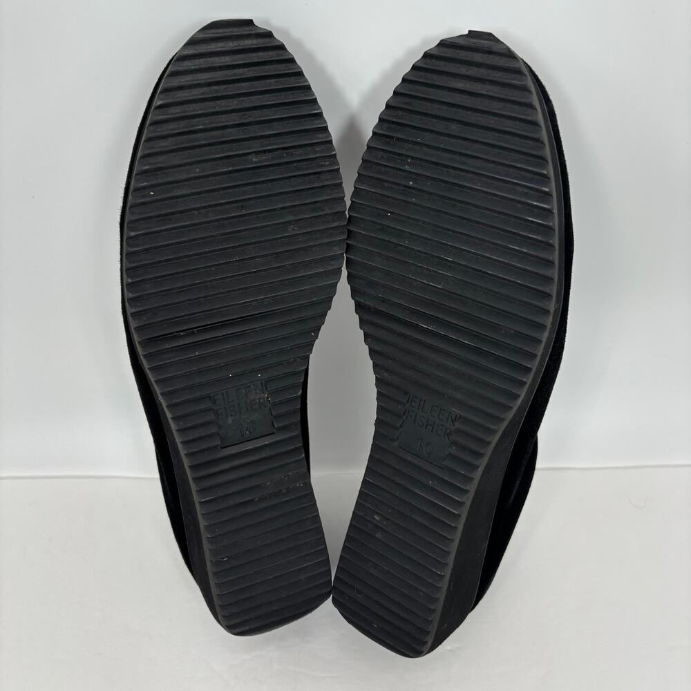 Eileen Fisher Wedge Ballet Flat Slip On Shoes 10 Blk Suede Minimalist Lagenlook - Picture 9 of 9